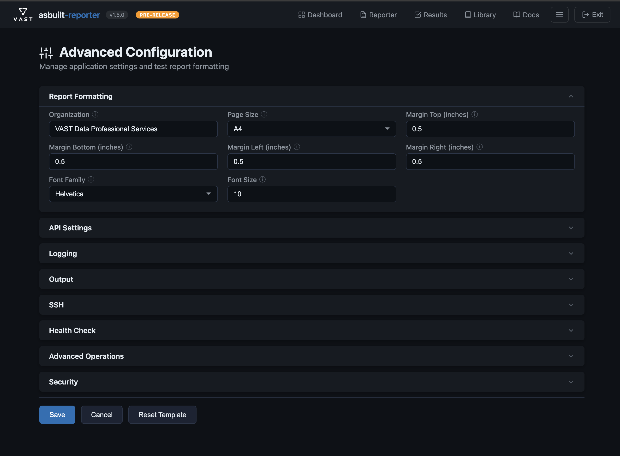 Advanced Configuration — Fine-tune report settings and output formatting